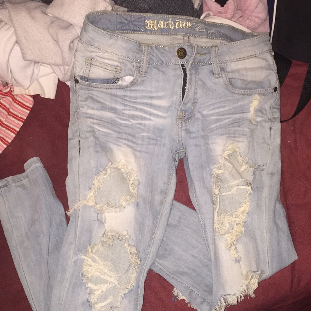Destressed jeans